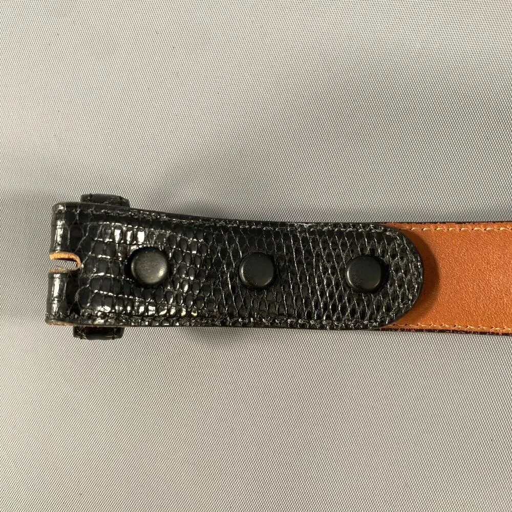 COACH Size 38 Black Crackled Lizard Belt